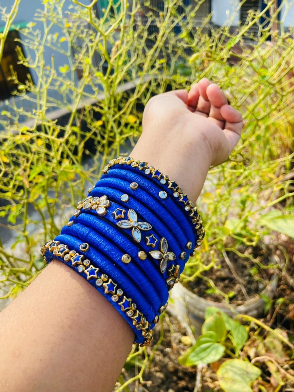 রেশমি সুতার হ্যান্ড মেইড চুরি ( ৯ পিস সেট)